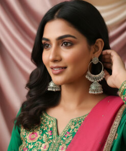 Oxidized Silver Hoop Jhumka