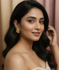 Twisted Gold Button Earrings