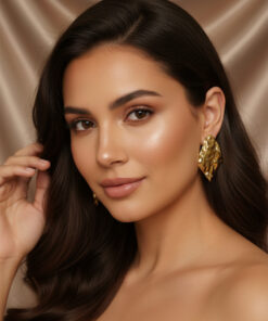 Textured Abstract Gold Earrings
