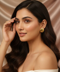 Contoured Golden Shell Earrings