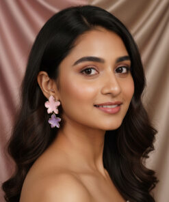 Two-Tone Floral Drop Earrings