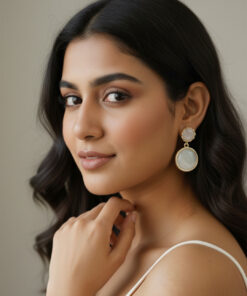 Elegant Circular Stone Earrings