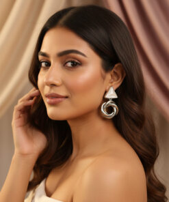 Modern Silver Intertwined Dangle Earrings
