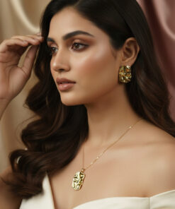 Textured Fluid Earring & Pendant Combo Set