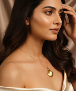 Golden Scallop Shell Pendant